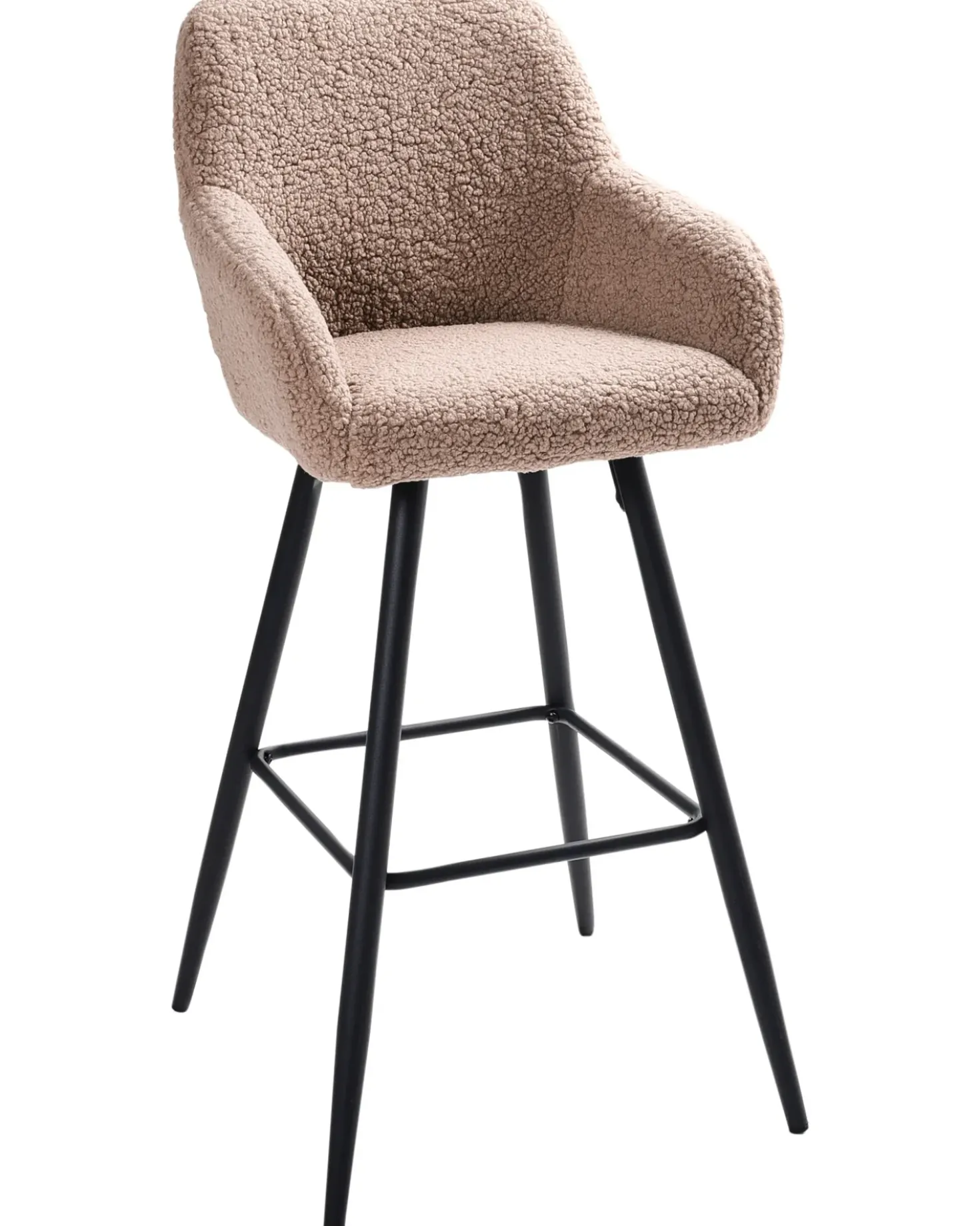 Set di 2 sedie alte CASMALIA Bouclé Tortora