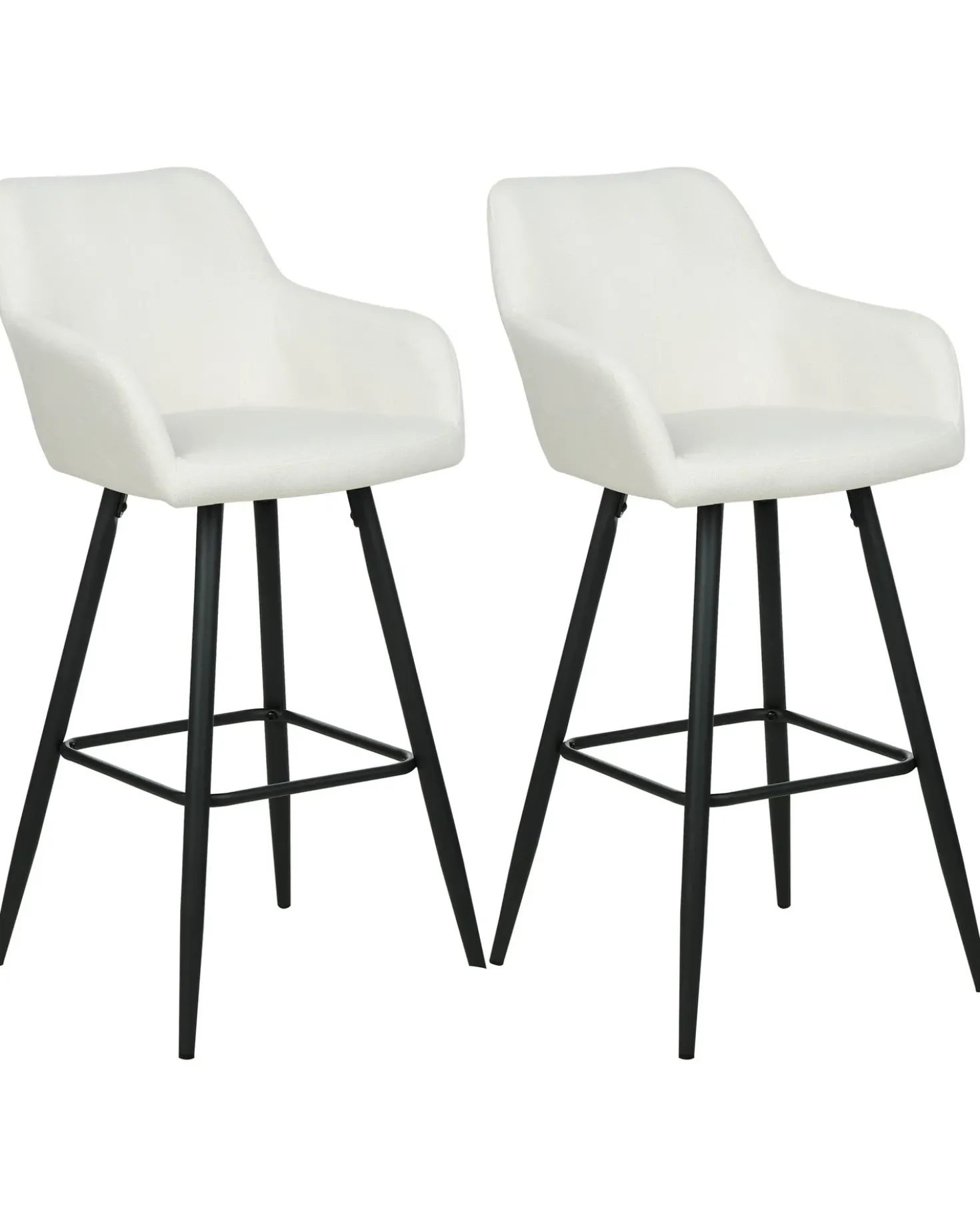 Set di 2 sedie alte CASMALIA Velluto Bianco sporco