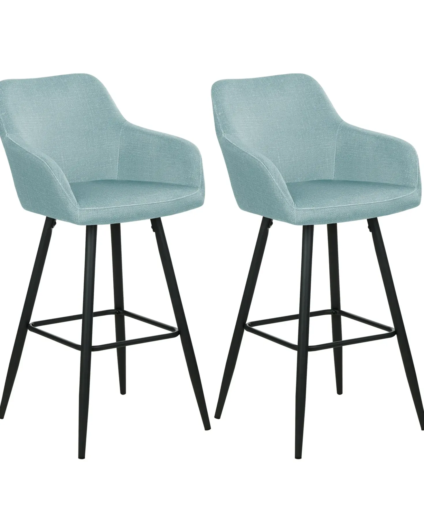 Set di 2 sedie alte CASMALIA Velluto Azzurro