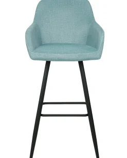 Set di 2 sedie alte CASMALIA Velluto Azzurro