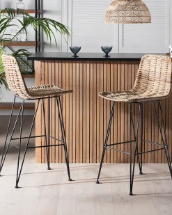 Set di 2 sedie alte CASSITA Rattan Naturale