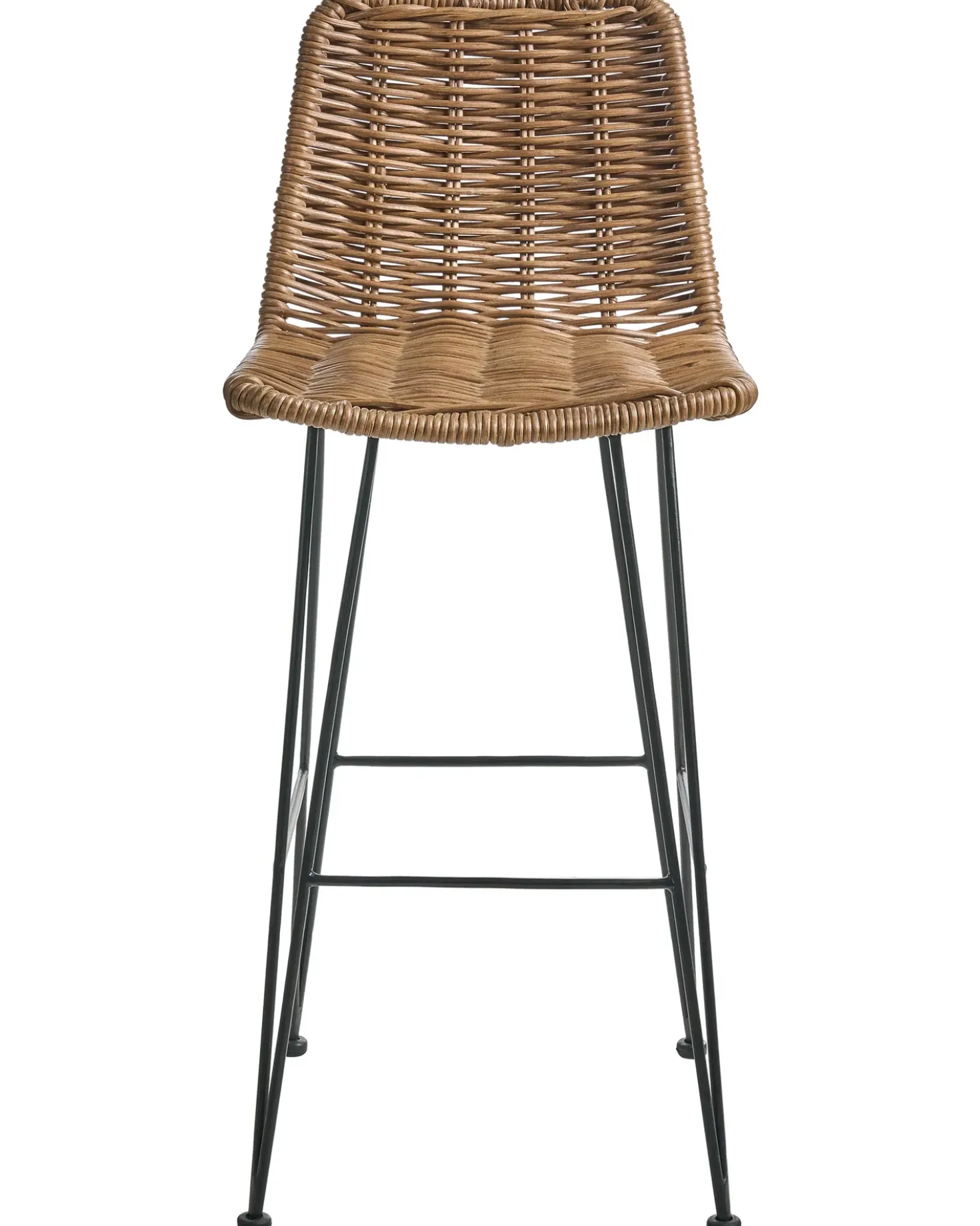 Set di 2 sedie alte CASSITA Rattan Marrone
