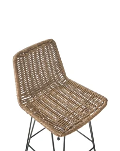 Set di 2 sedie alte CASSITA Rattan Marrone