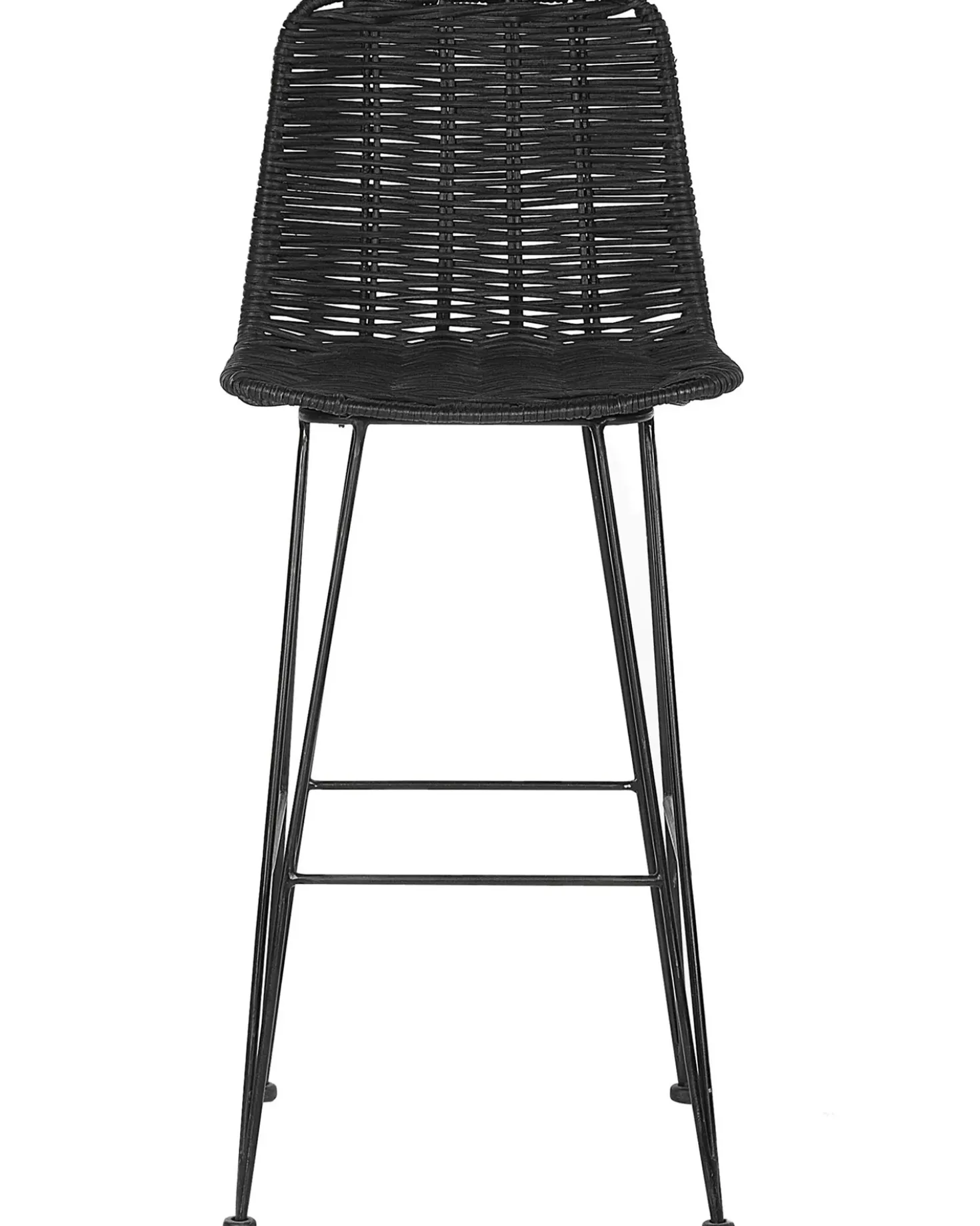 Set di 2 sedie alte CASSITA Rattan Nero