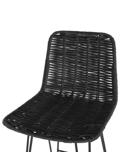 Set di 2 sedie alte CASSITA Rattan Nero