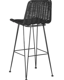 Set di 2 sedie alte CASSITA Rattan Nero