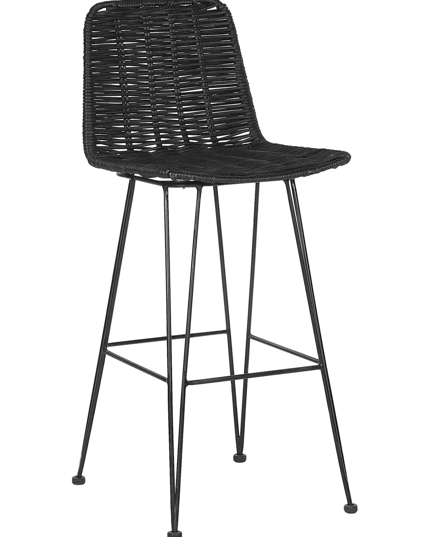Set di 2 sedie alte CASSITA Rattan Nero