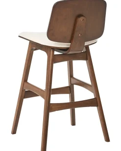 Set di 2 sedie alte CHARLESTON Legno Marrone/Beige chiaro