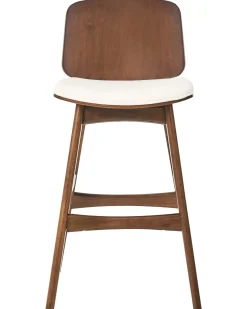 Set di 2 sedie alte CHARLESTON Legno Marrone/Beige chiaro