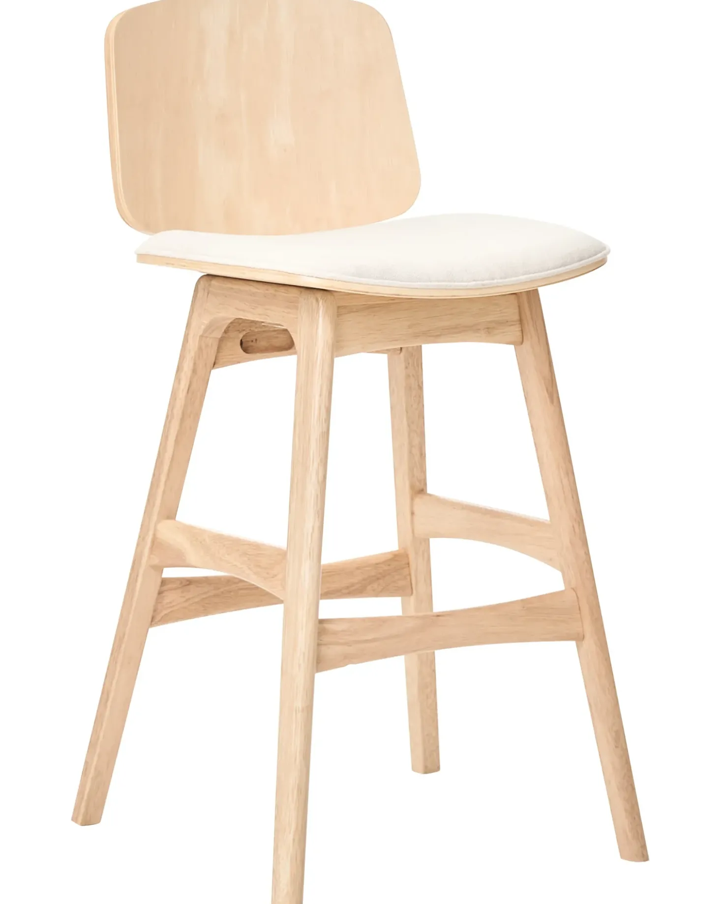 Set di 2 sedie alte CHARLESTON Legno Marrone chiaro/Beige chiaro