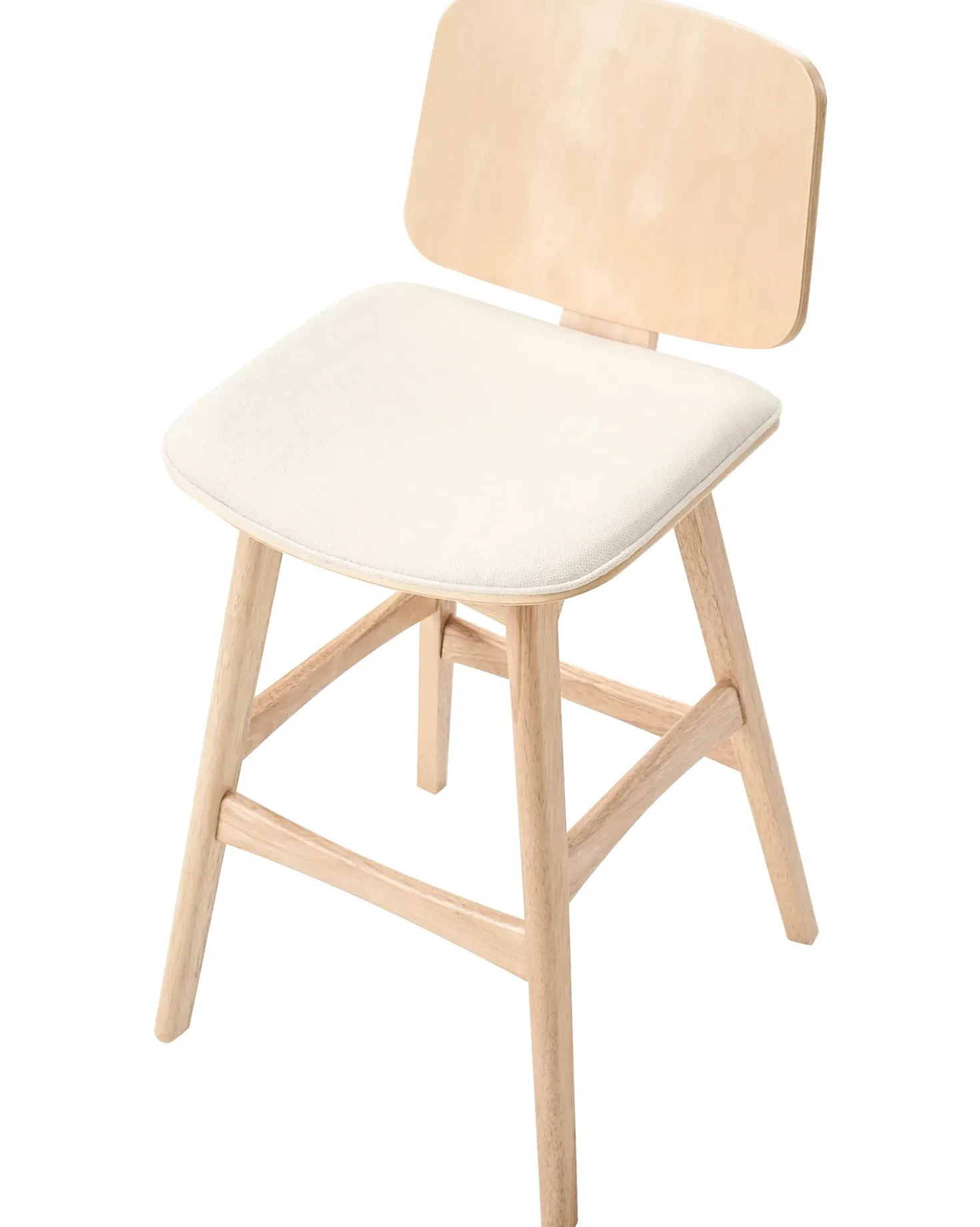 Set di 2 sedie alte CHARLESTON Legno Marrone chiaro/Beige chiaro