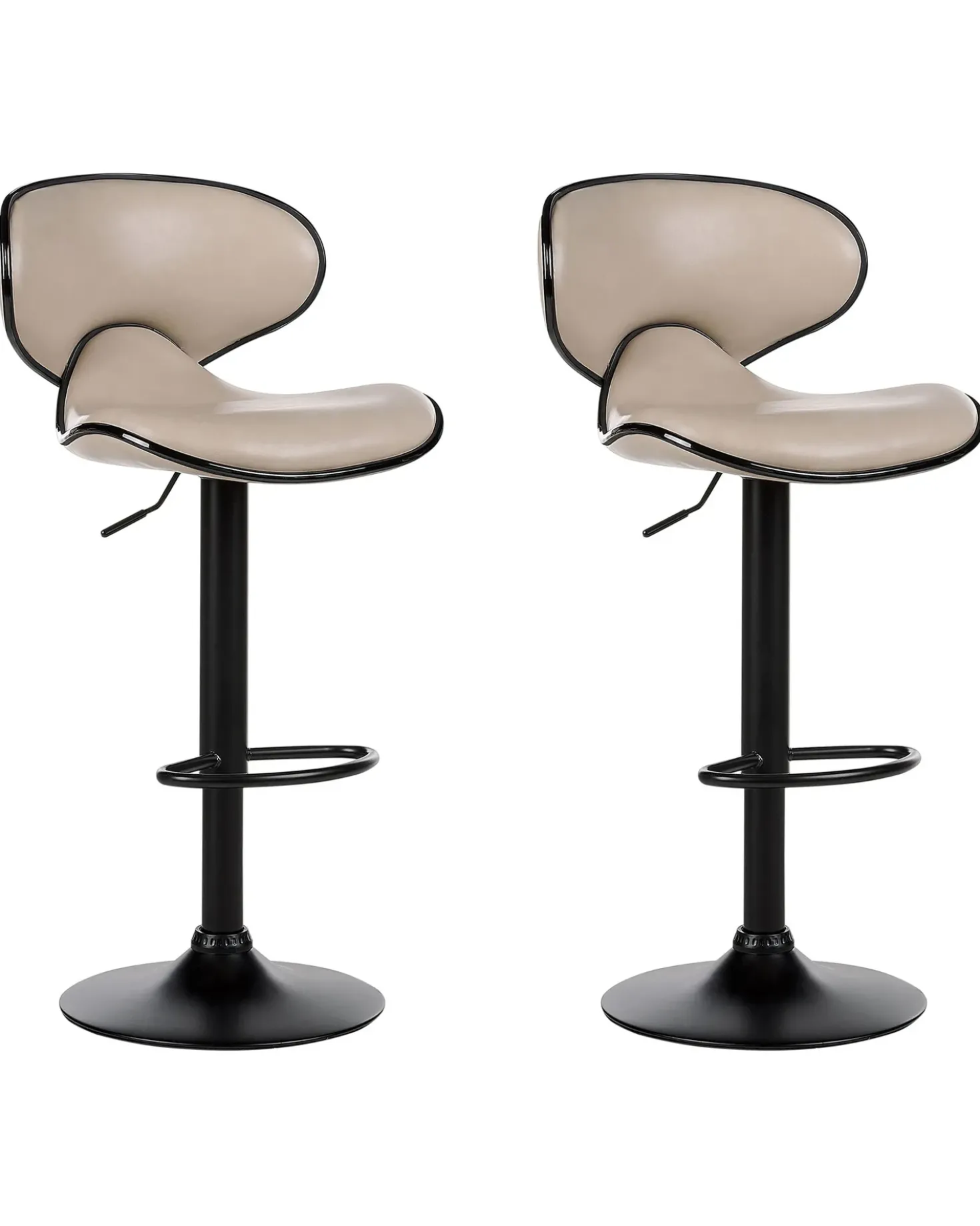 Set di 2 sedie alte CONWAY Pelle sintetica Beige chiaro
