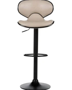 Set di 2 sedie alte CONWAY Pelle sintetica Beige chiaro