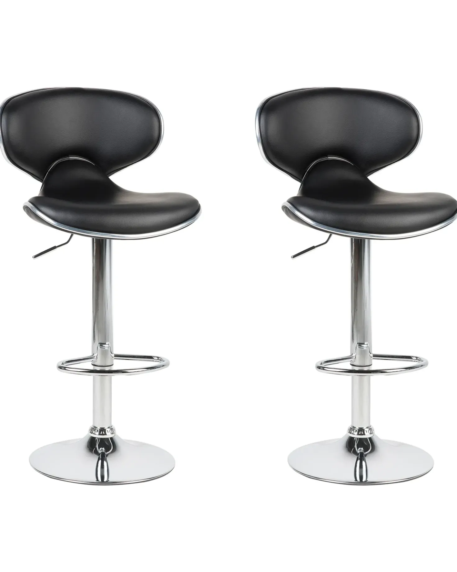 Set di 2 sedie alte CONWAY Pelle sintetica Nero