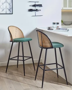 Set di 2 sedie alte CORNELL Metallo Verde