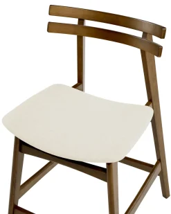 Set di 2 sedie alte CYNTHIANA Legno Marrone/Bianco Sporco