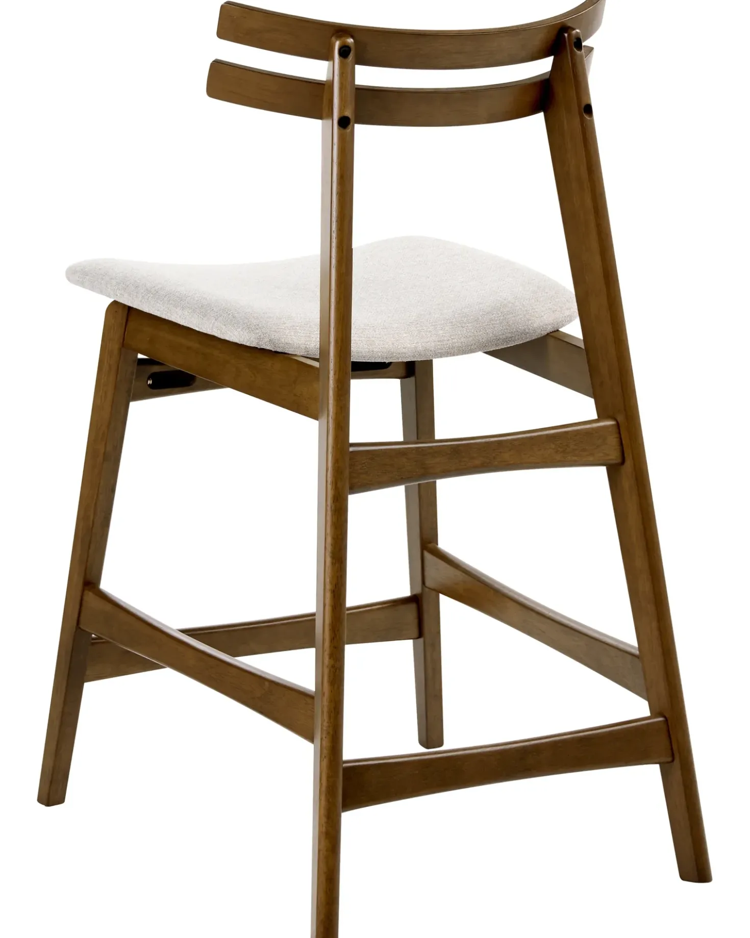 Set di 2 sedie alte CYNTHIANA Legno Marrone/Beige chiaro