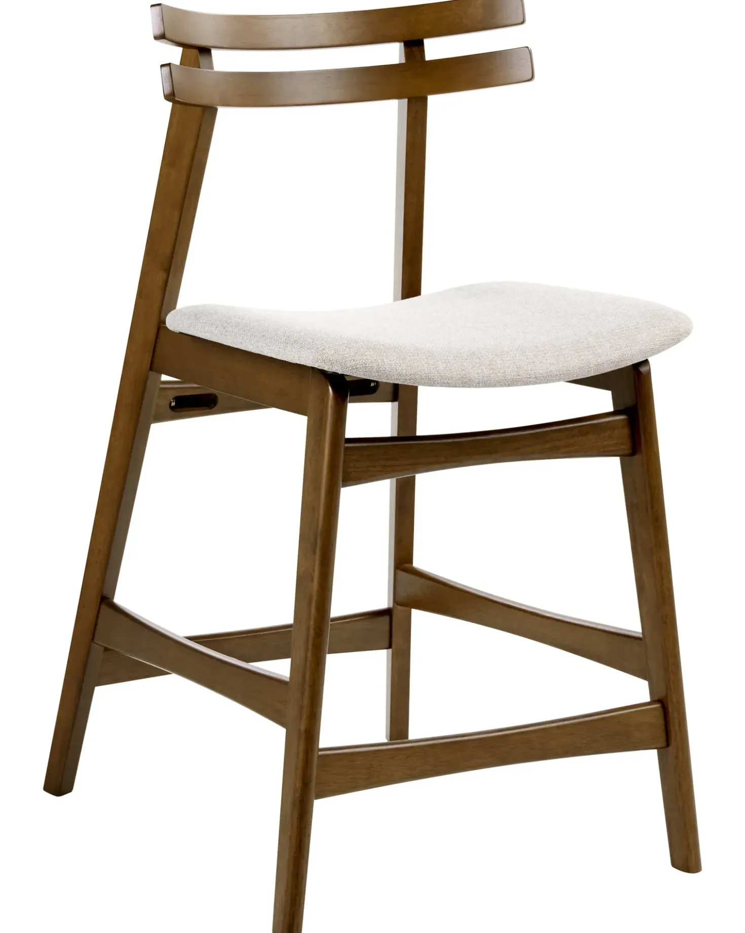 Set di 2 sedie alte CYNTHIANA Legno Marrone/Beige chiaro