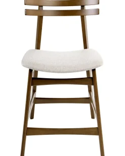 Set di 2 sedie alte CYNTHIANA Legno Marrone/Beige chiaro