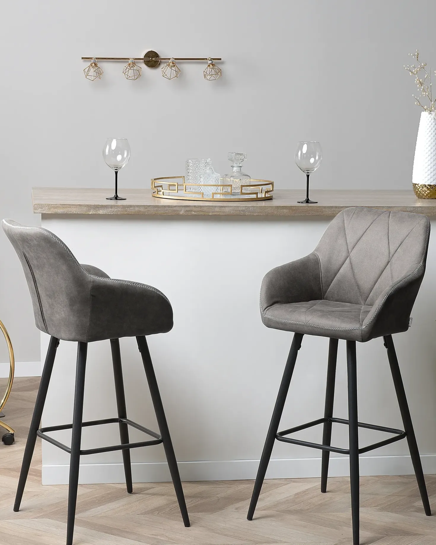 Set di 2 sedie alte DARIEN Grigio