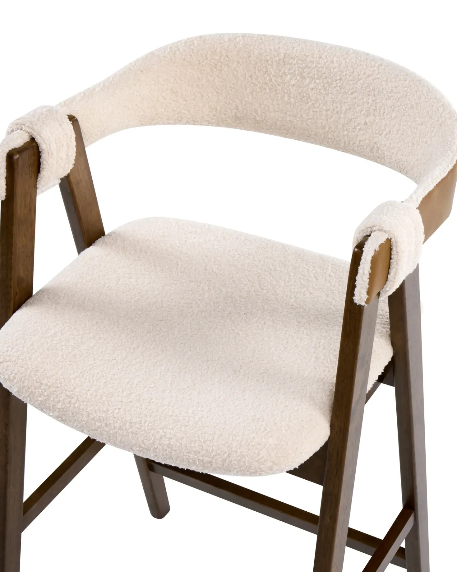 Set di 2 sedie alte DAY Bouclé Marrone/Beige chiaro