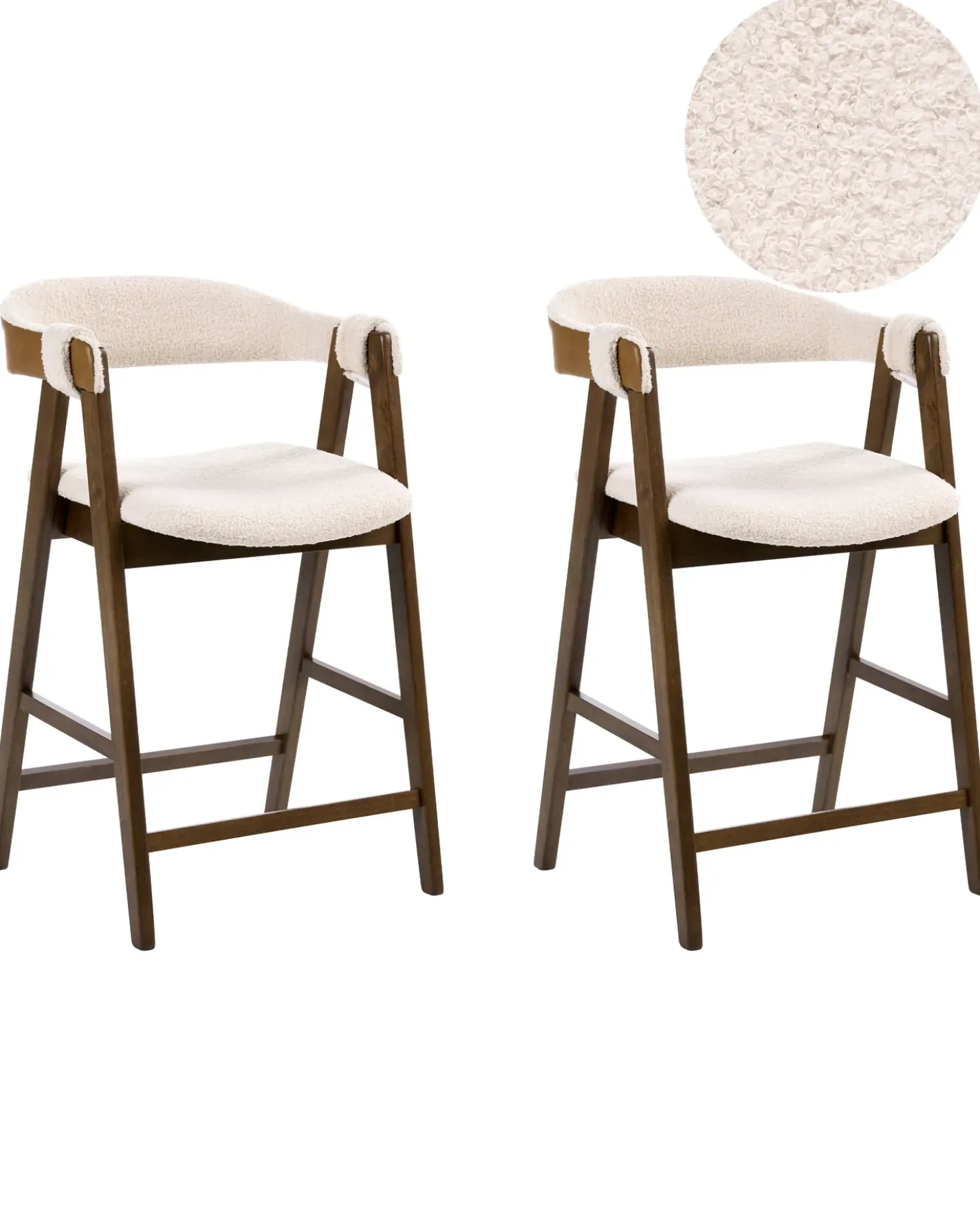 Set di 2 sedie alte DAY Bouclé Marrone/Beige chiaro
