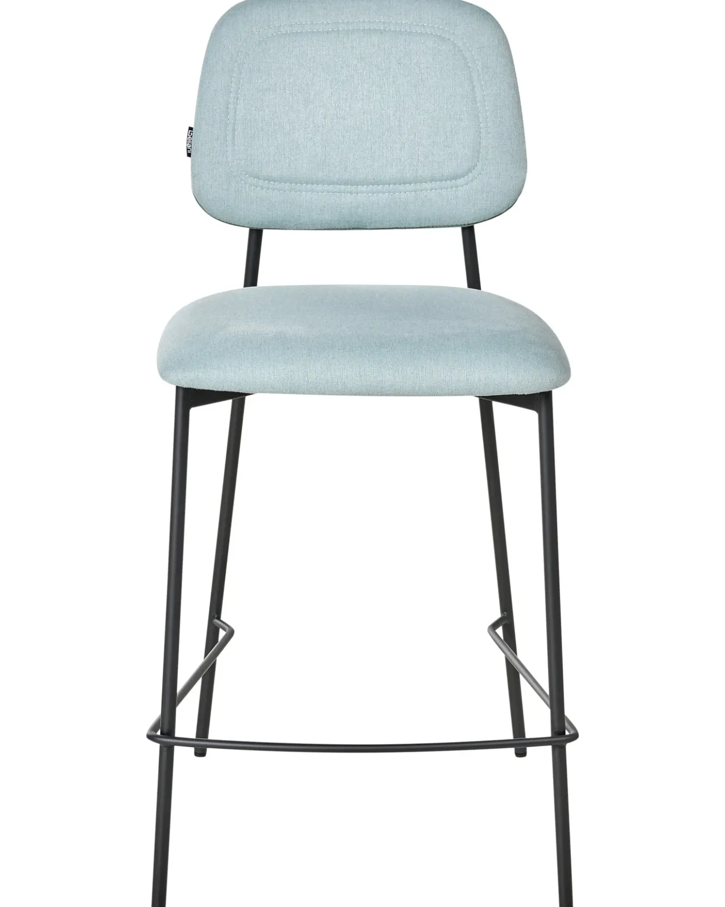 Set di 2 sedie alte DUETTE Tessuto Azzurro