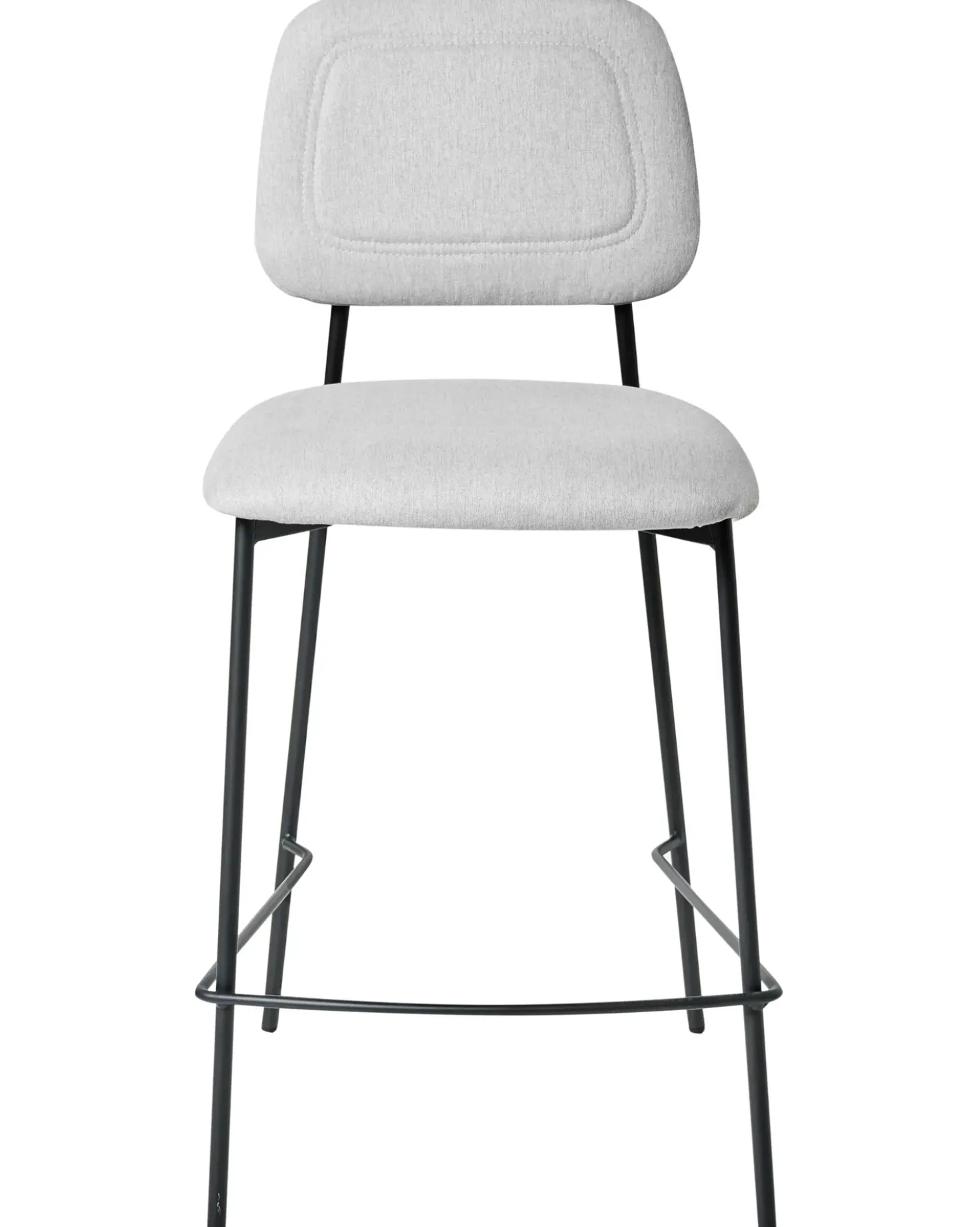 Set di 2 sedie alte DUETTE Lino sintetico Grigio chiaro