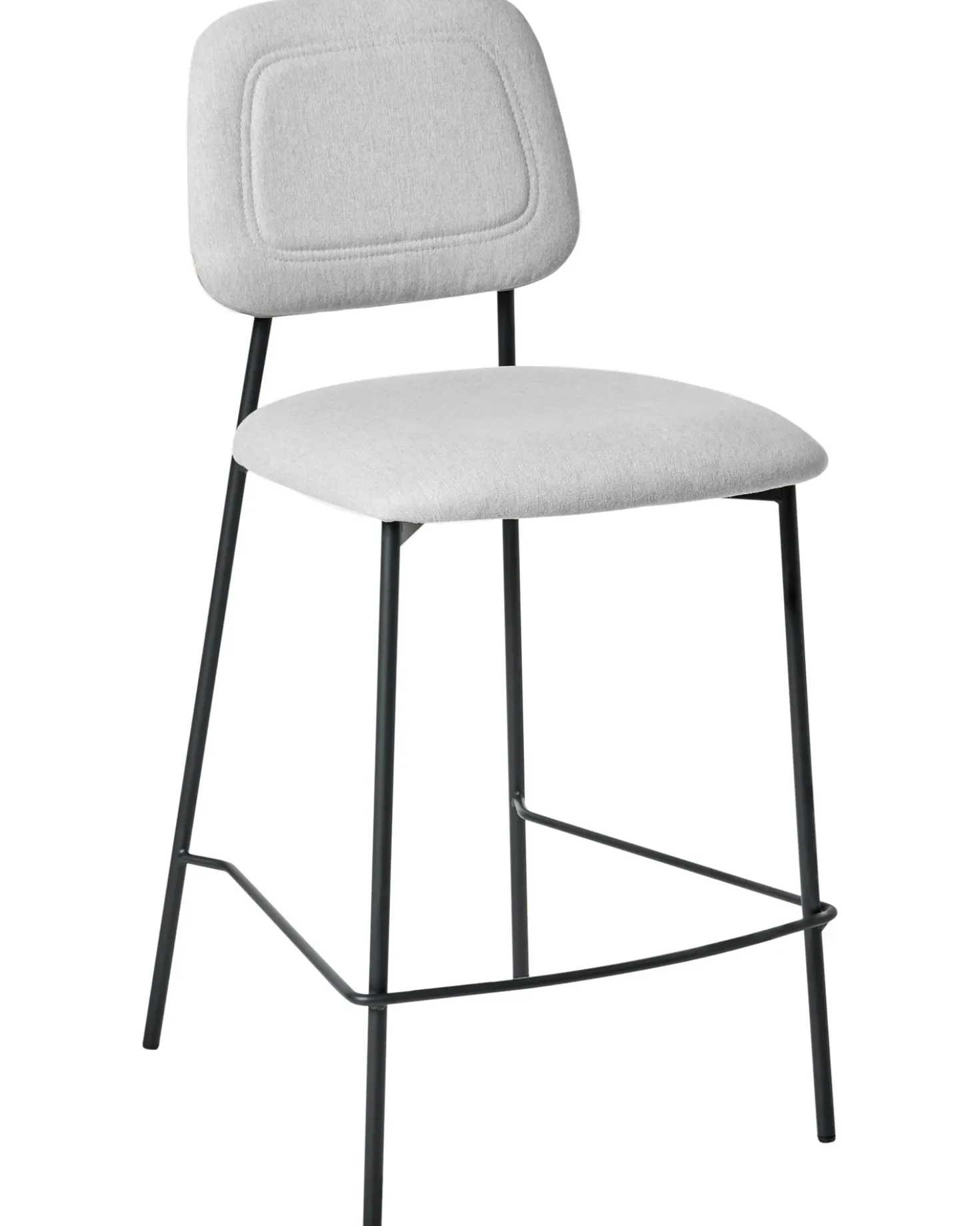 Set di 2 sedie alte DUETTE Lino sintetico Grigio chiaro