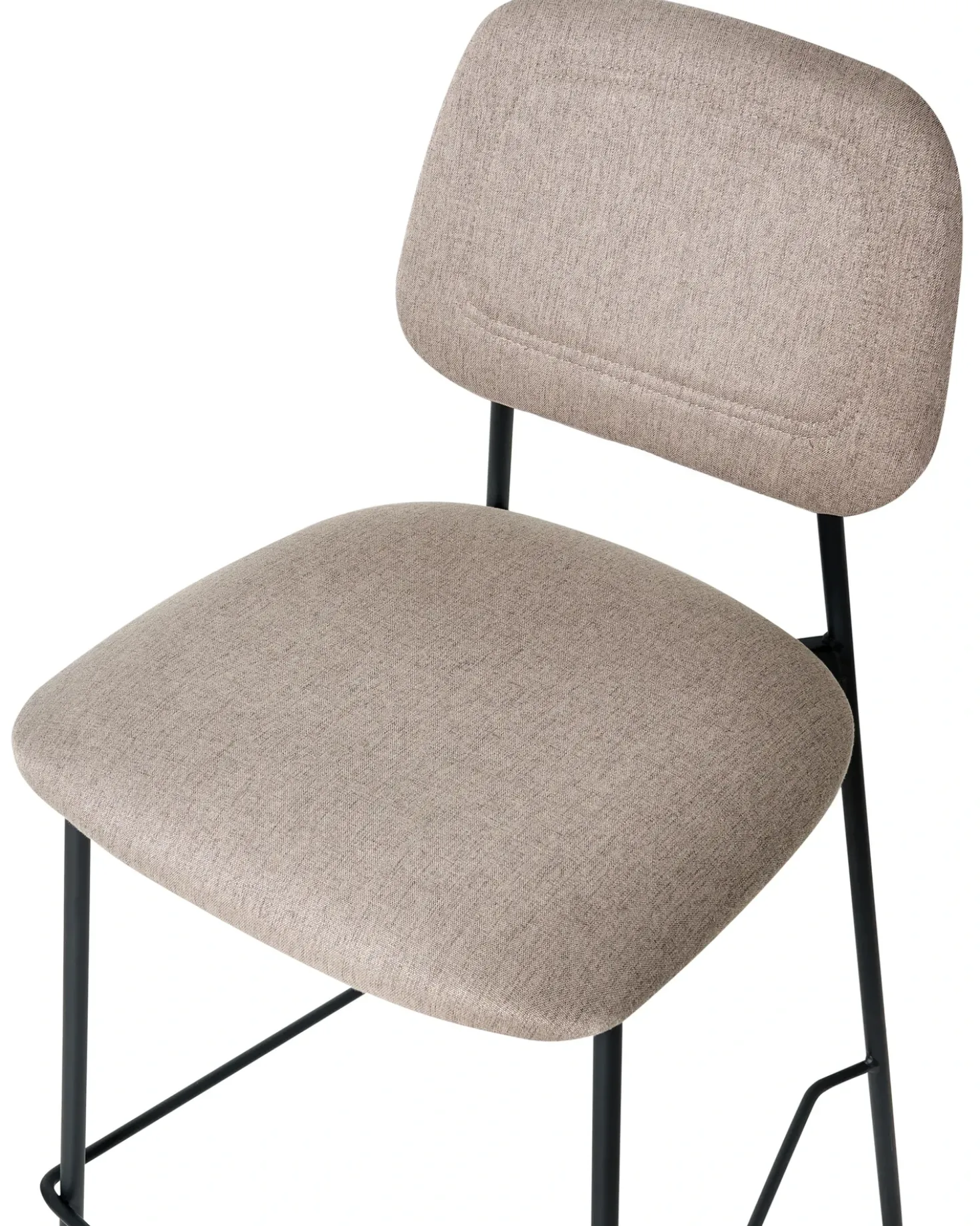 Set di 2 sedie alte DUETTE Lino sintetico Tortora