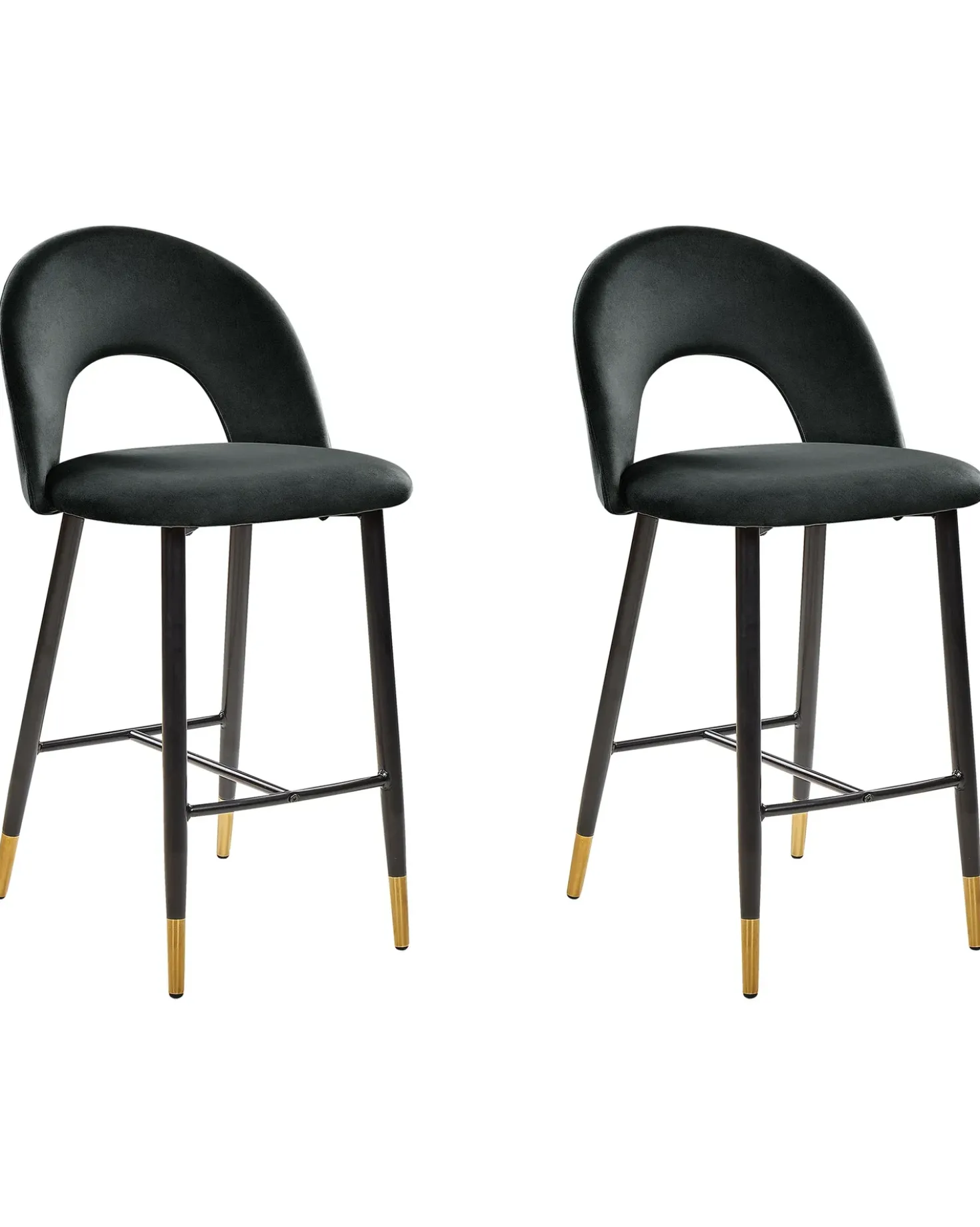 Set di 2 sedie alte FALTON Velluto Nero