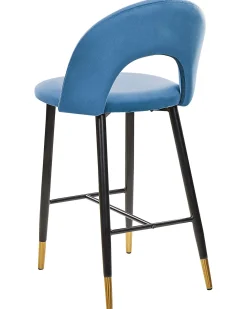 Set di 2 sedie alte FALTON Velluto Blu