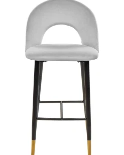 Set di 2 sedie alte FALTON Velluto Grigio
