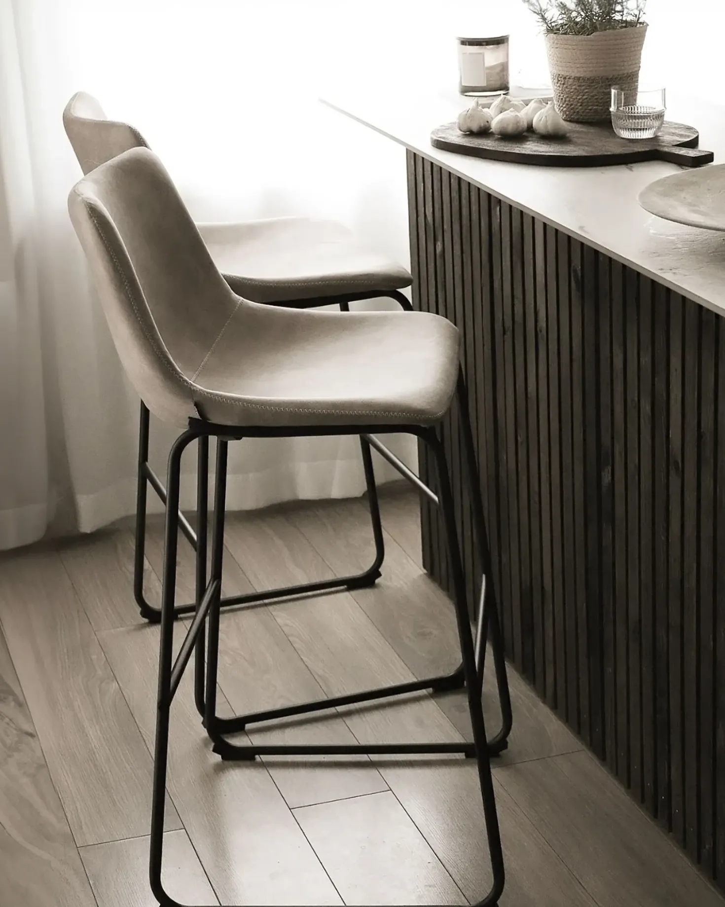 Set di 2 sedie alte FRANKS Beige