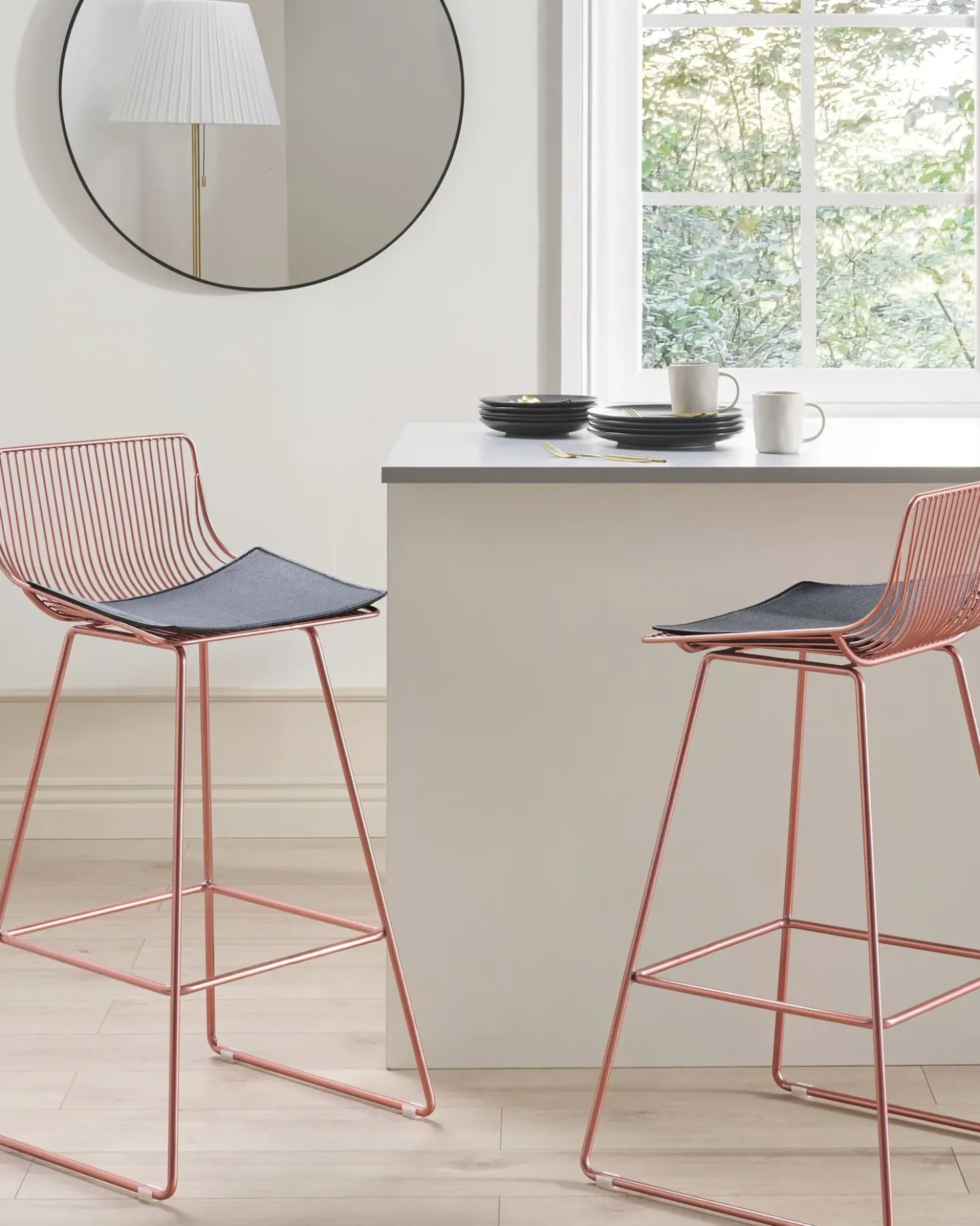 Set di 2 sedie alte FREDONIA Metallo Oro rosa