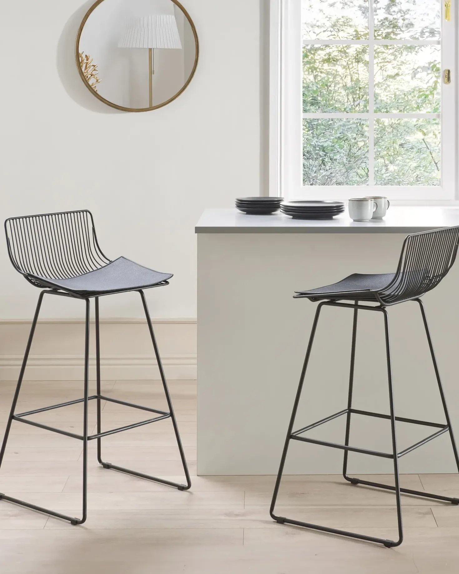 Set di 2 sedie alte FREDONIA Metallo Nero