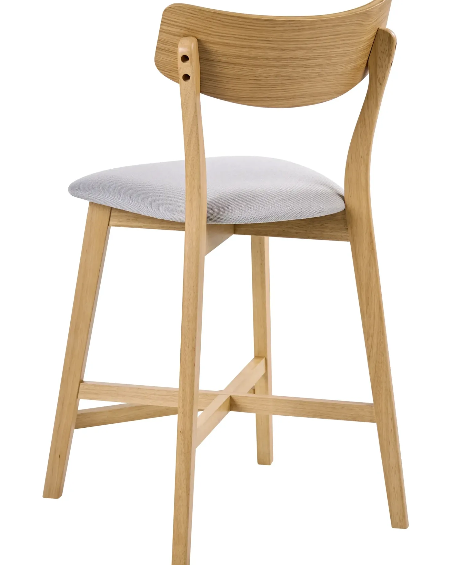 Set di 2 sedie alte HOPE Legno Marrone chiaro/Grigio