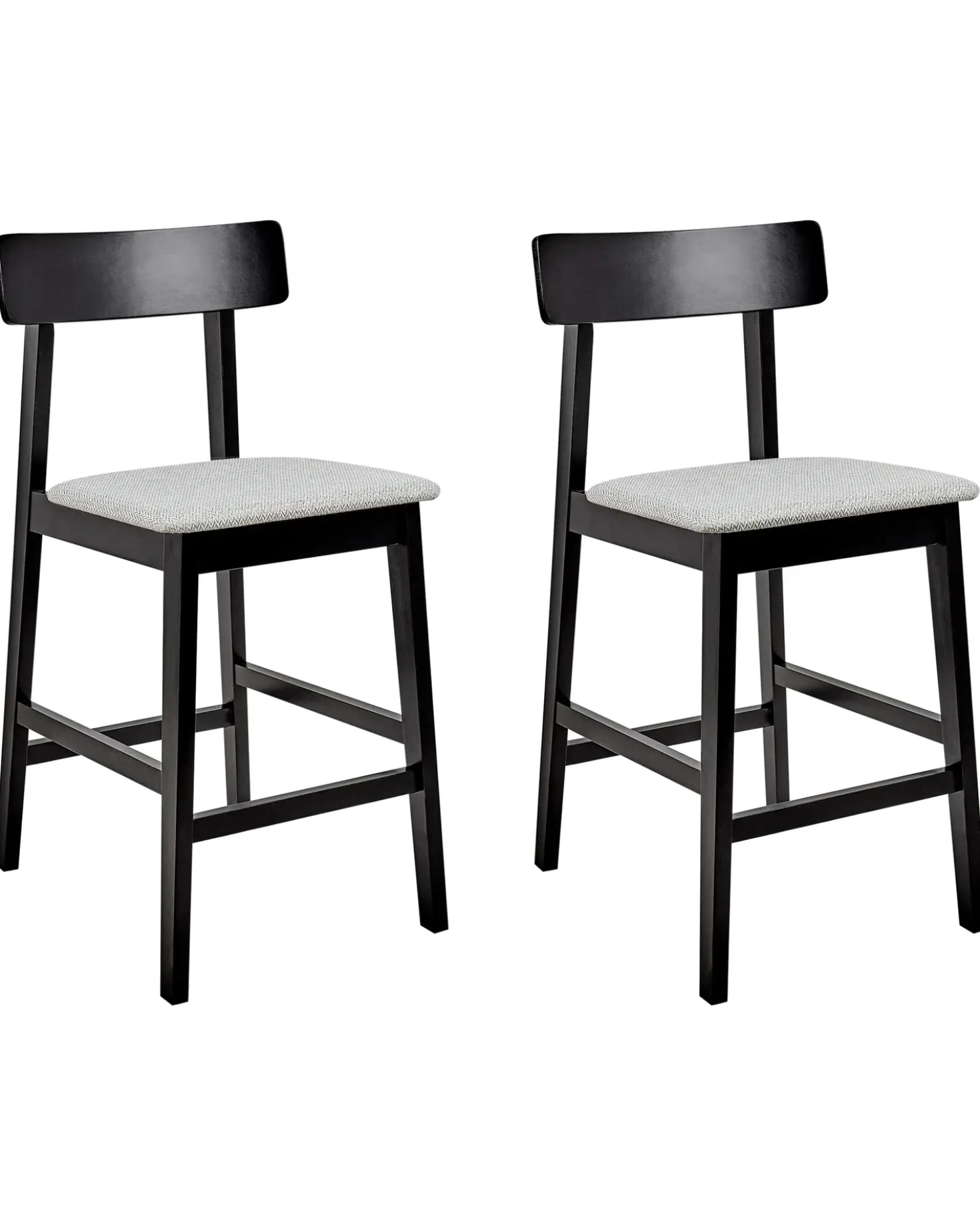 Set di 2 sedie alte ISANTI Legno Nero/Grigio