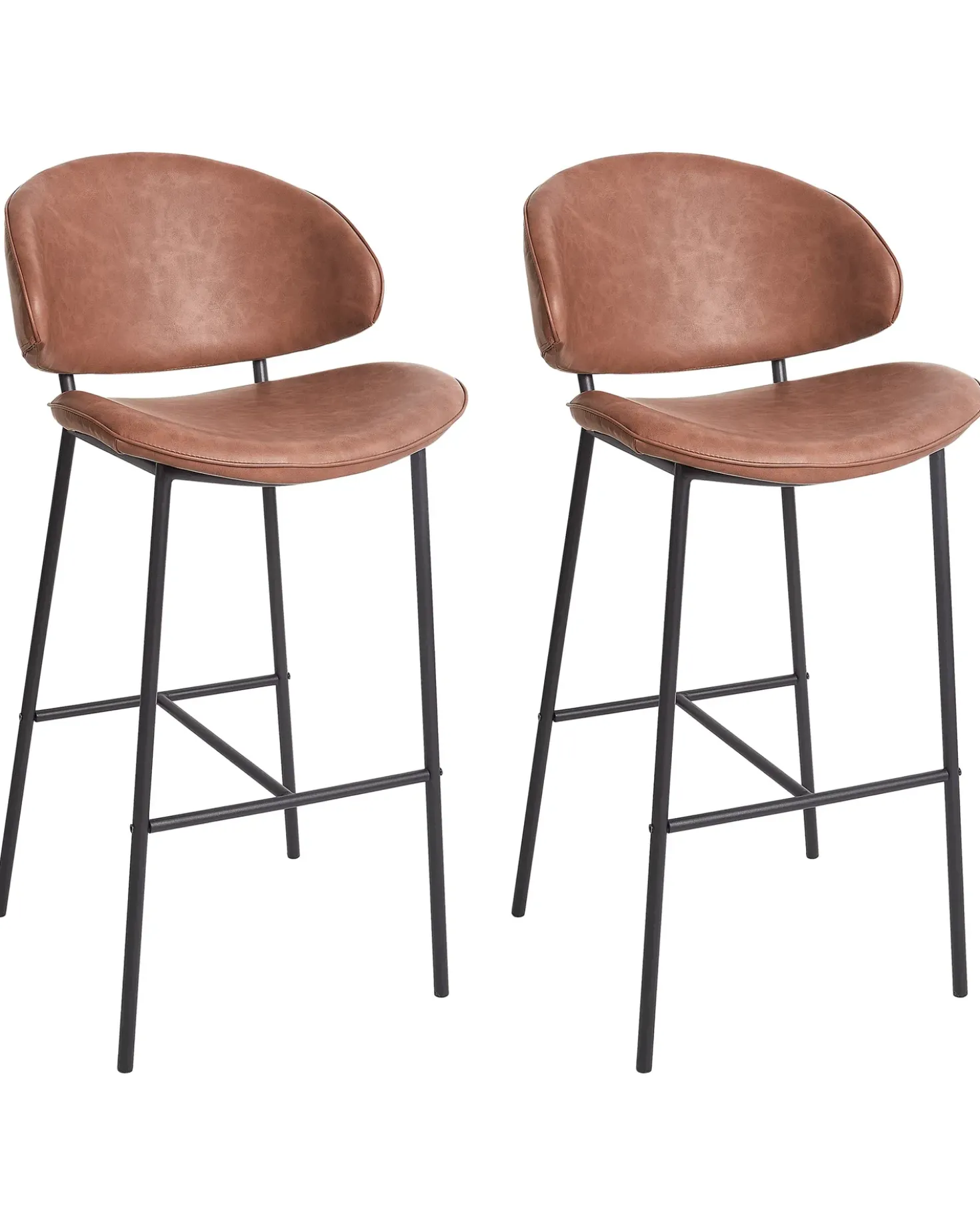 Set di 2 sedie alte KIANA Pelle sintetica Marrone