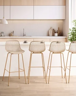 Set di 4 sedie alte KLEVE Beige