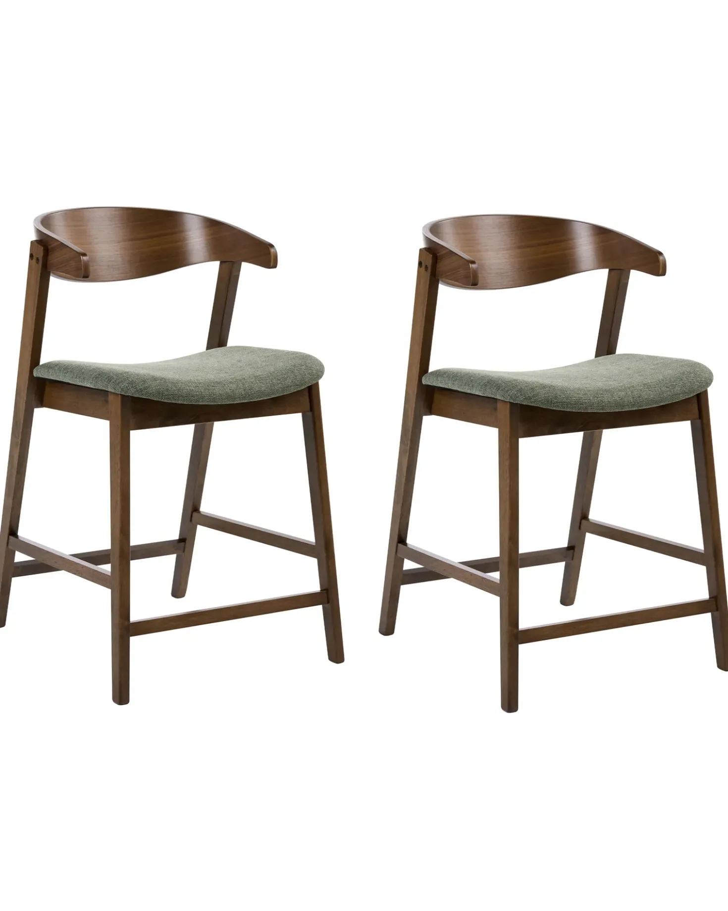 Set di 2 sedie alte LILLY Verde scuro/Marrone