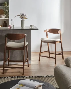 Set di 2 sedie alte LILLY Marrone/Beige