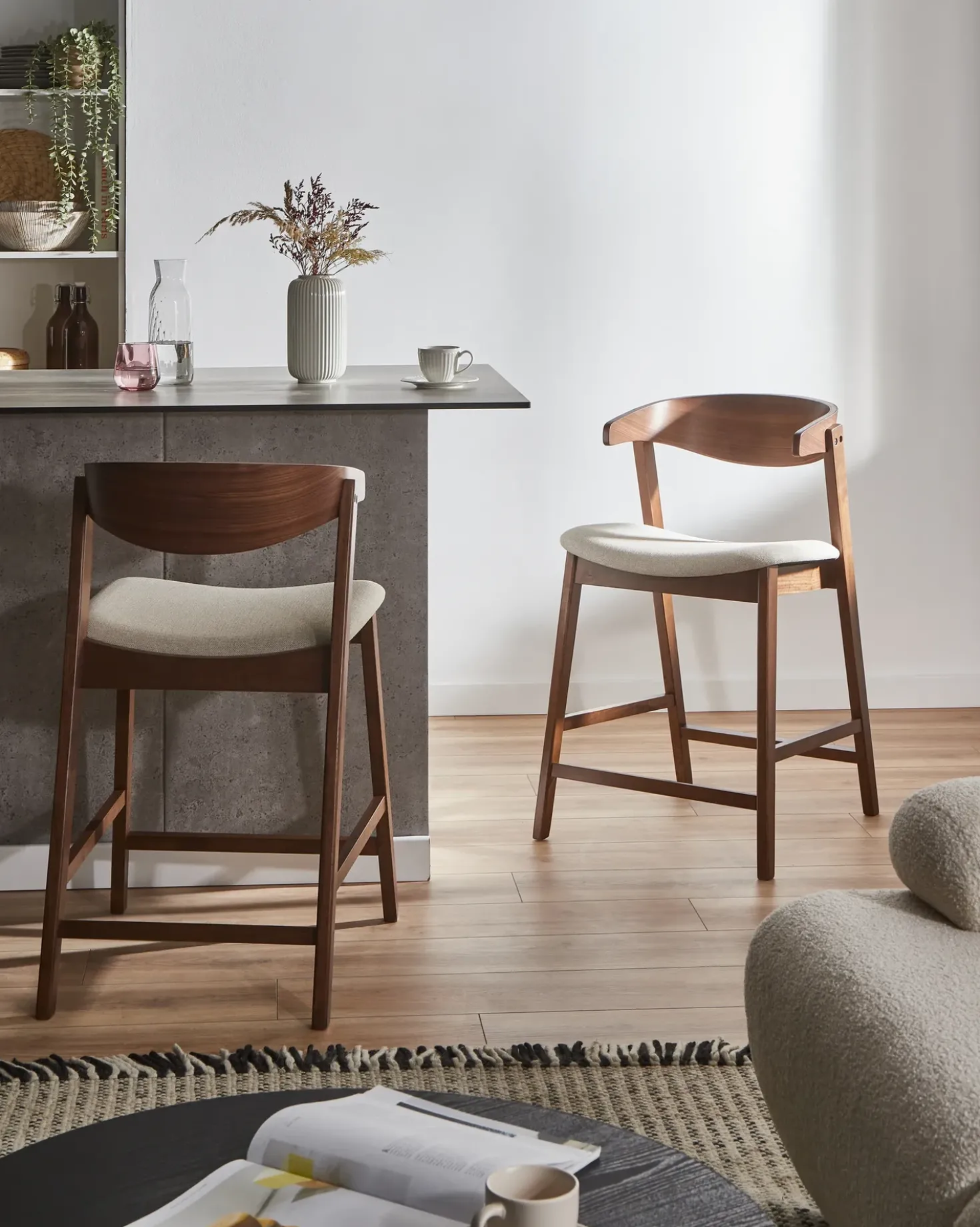 Set di 2 sedie alte LILLY Marrone/Beige