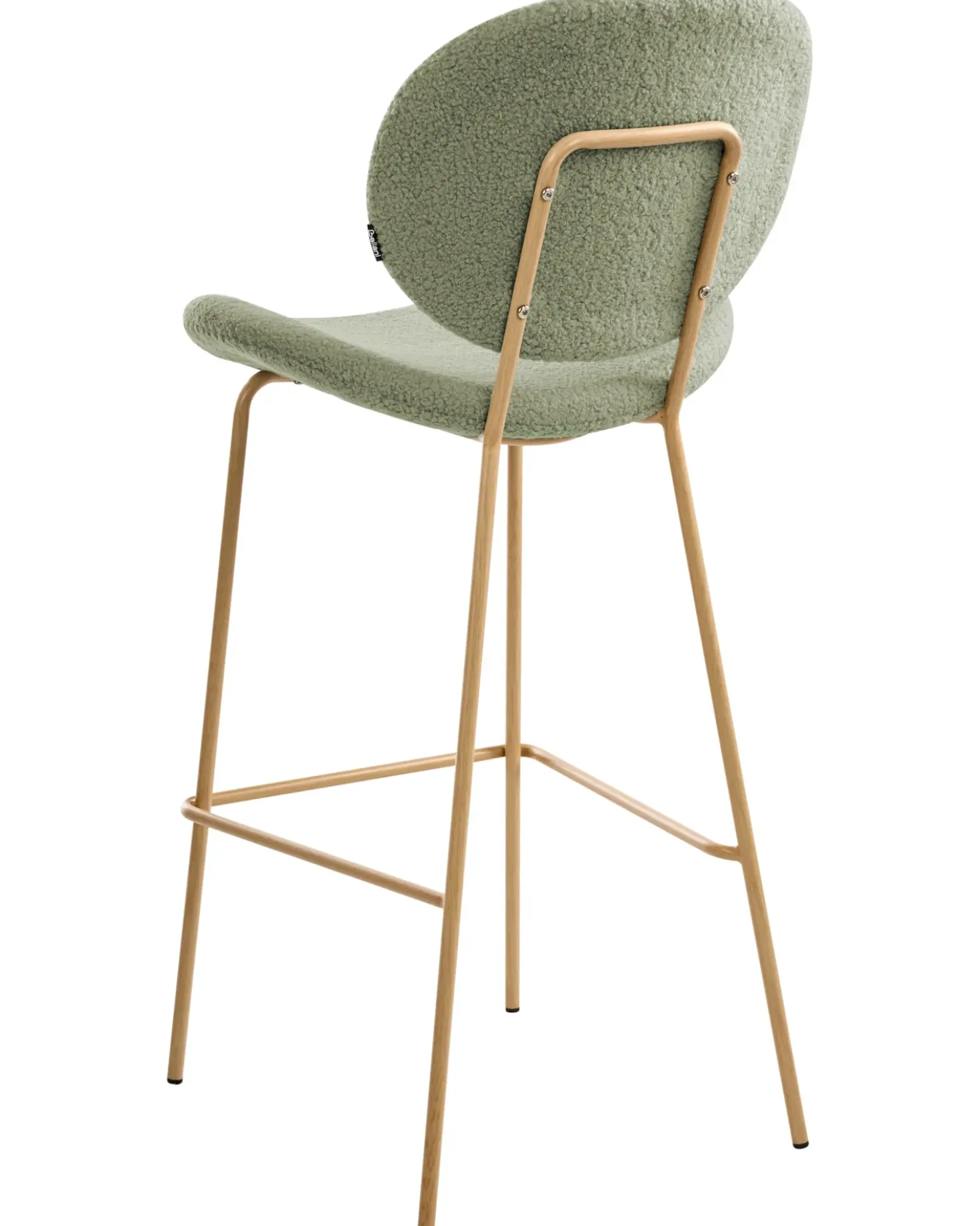 Set di 2 sedie alte LUANA Bouclé Verde chiaro