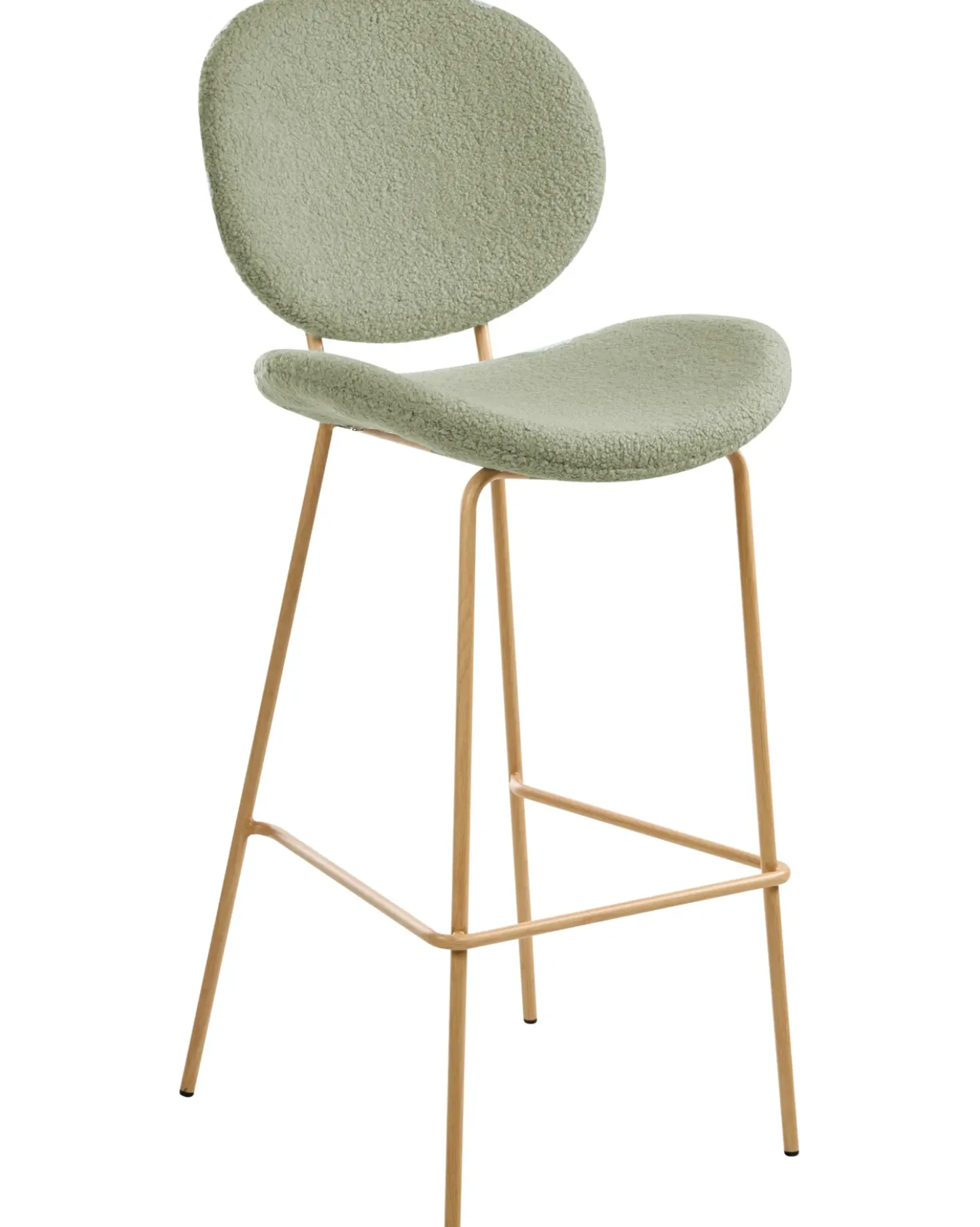 Set di 2 sedie alte LUANA Bouclé Verde chiaro