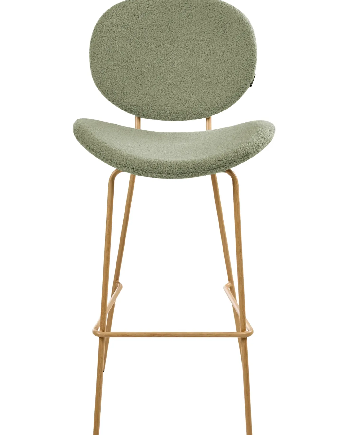 Set di 2 sedie alte LUANA Bouclé Verde chiaro