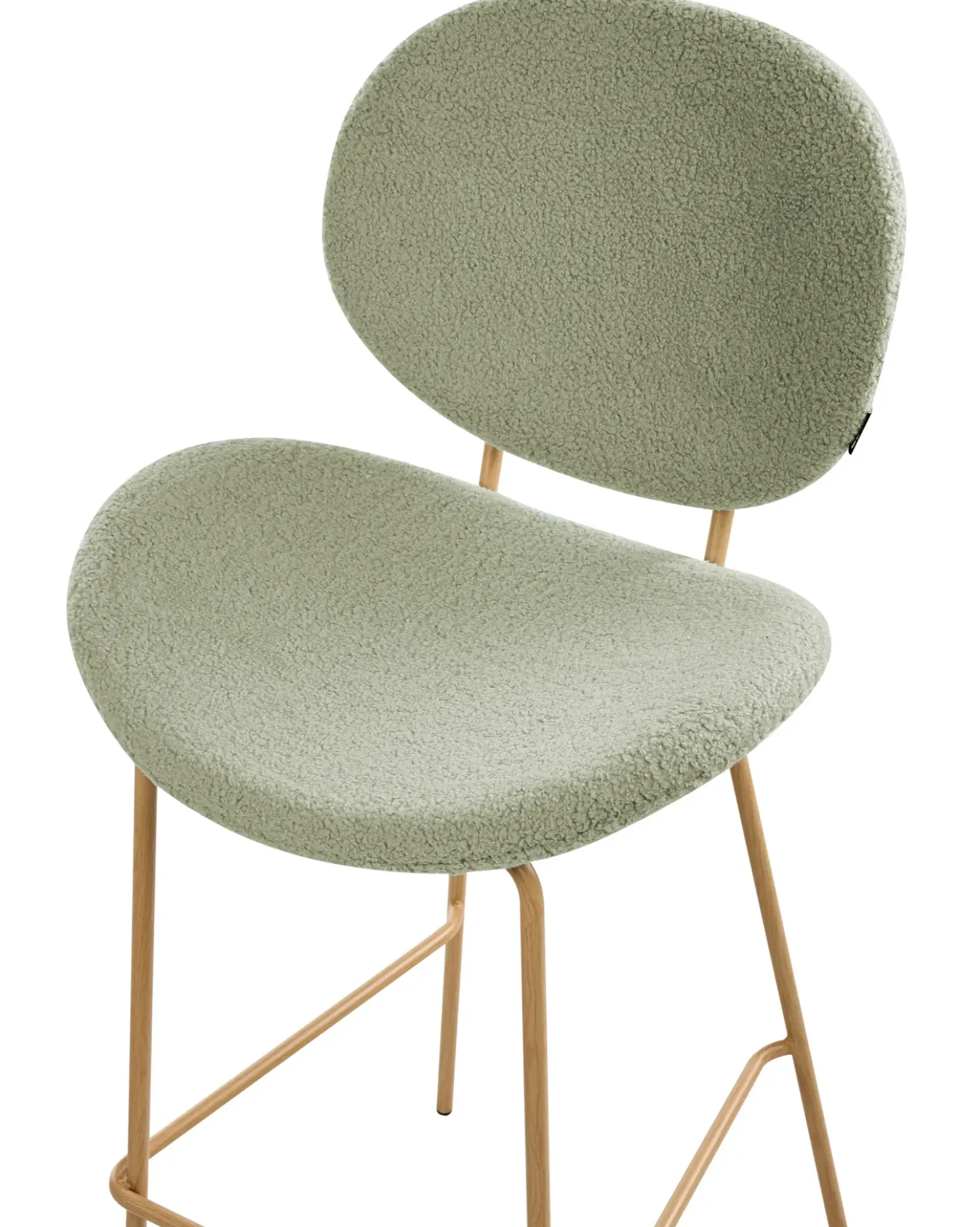 Set di 2 sedie alte LUANA Bouclé Verde chiaro