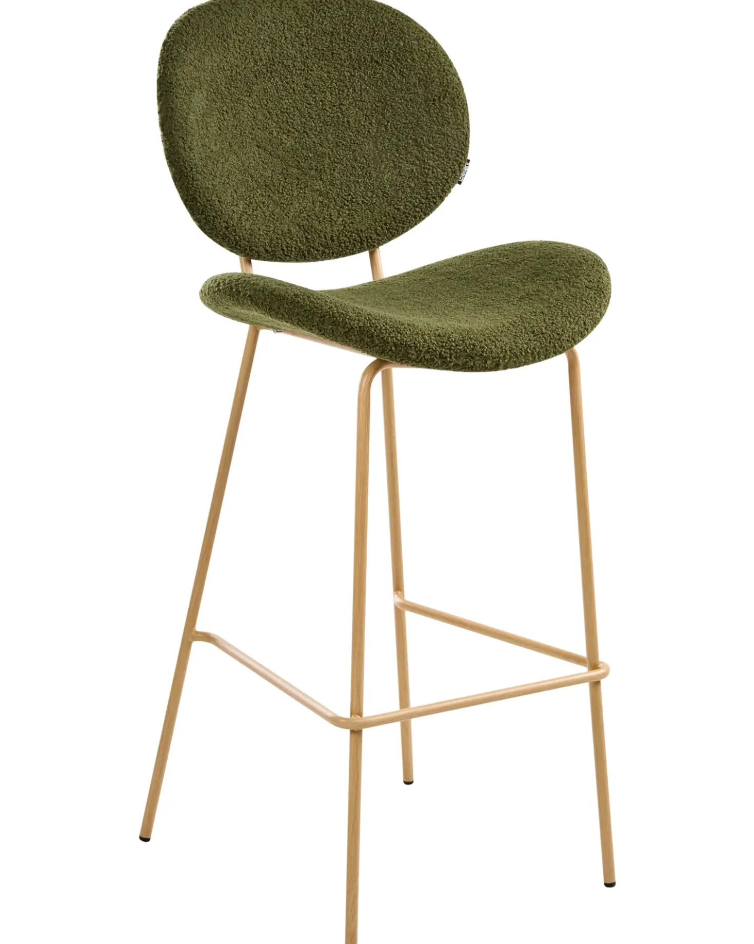 Set di 2 sedie alte LUANA Bouclé Verde scuro