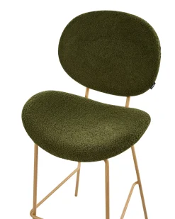 Set di 2 sedie alte LUANA Bouclé Verde scuro