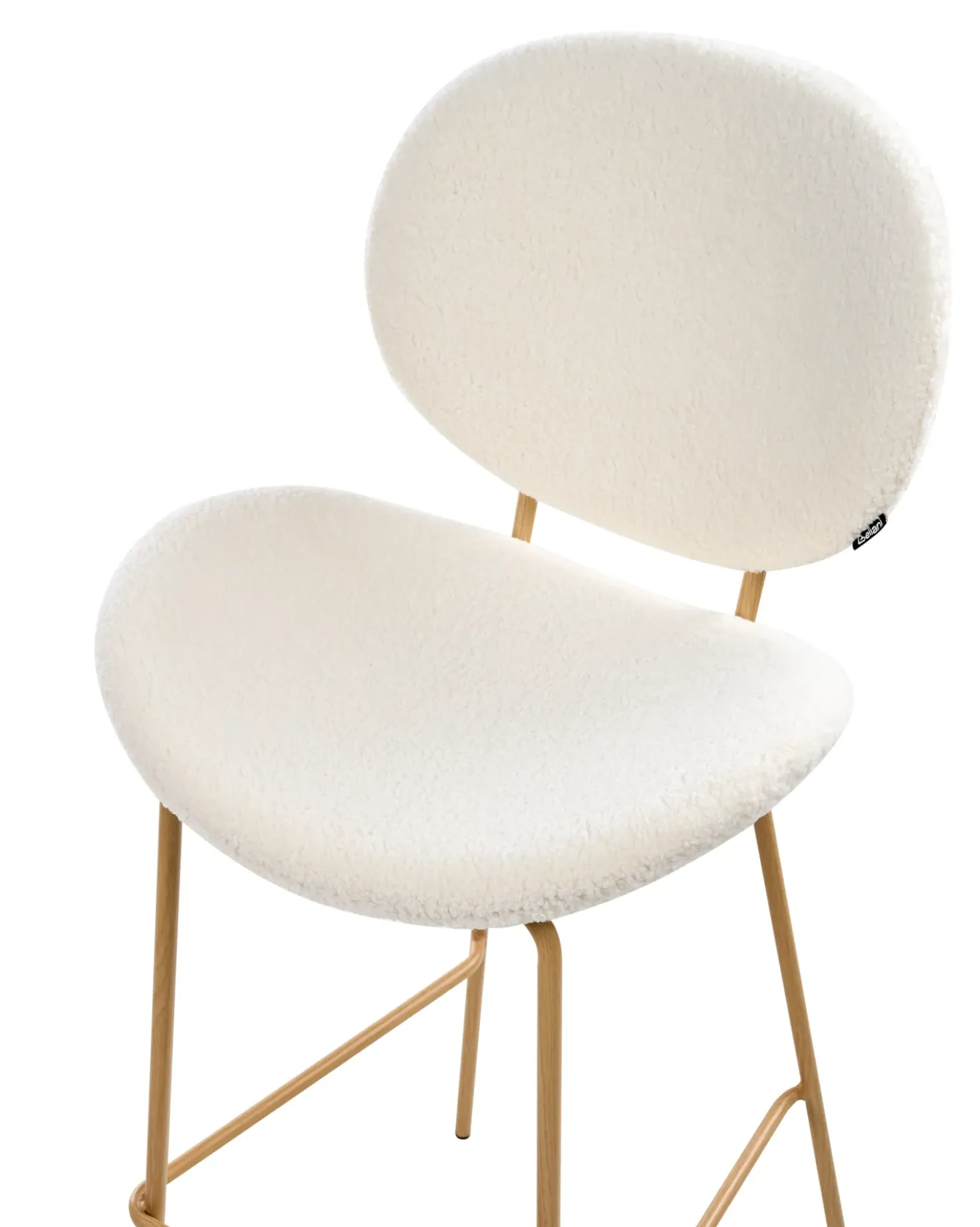 Set di 2 sedie alte LUANA Bouclé Bianco